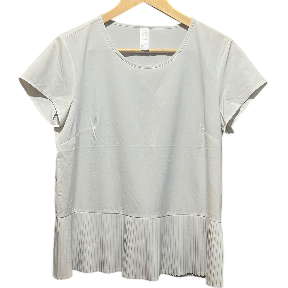 SPANX‎ Yes, Pleats! Performance Tee Shirt White Cloud size Medium